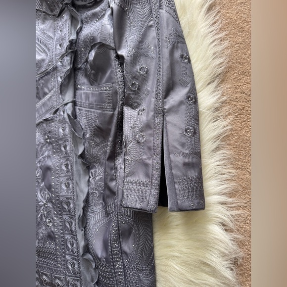 New Vintage Ebene By Patrick Assuline Gothic Embellished Embroidered Long Jacket - Picture 4 of 7